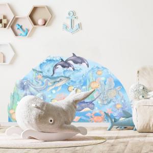 Pastelowe Love Podwodny świat - Naklejka na ścianę 1