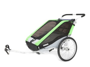 Wózek Thule Chariot Cheetah 2, podwójna przyczepka rowerowa dla dziecka - zielona 1