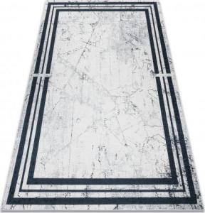 Dywany Łuszczów Dywan do prania ANDRE 1023 Ramka marmur antypoślizgowy - czarny / biały, 80x150 cm 1