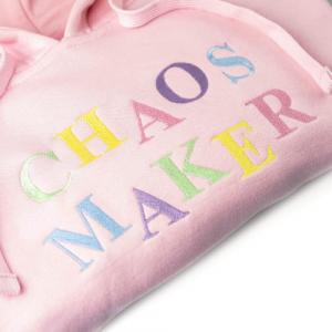 Babaco Bluza damska z haftem Chaos maker 003 Babaco Różowy jasny Rozmiar: XS 2