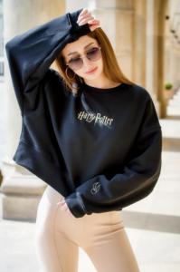 Babaco Bluza damska z haftem Harry Potter 001 Premium Harry Potter Czarny Rozmiar: M 1