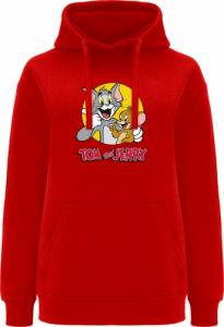 Babaco Bluza damska z kapturem Tom i Jerry 013 Tom & Jerry Czerwony Rozmiar: XXS 1