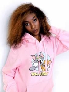 Babaco Bluza damska z kapturem Tom i Jerry 013 Tom & Jerry Różowy Rozmiar: M 2