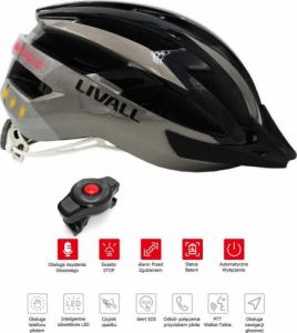 Livall Smart Kask MTB MT1 Neo Intercom/LED/SOS/BT r. 54-58cm szary 2