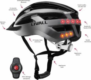 Livall Smart Kask MTB MT1 Neo Intercom/LED/SOS/BT r. 54-58cm szary 3