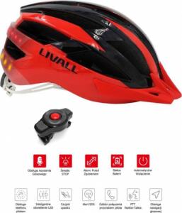 Livall Smart Kask MTB MT1 Neo Intercom/LED/SOS/BT r. 58-62cm czerwony 2