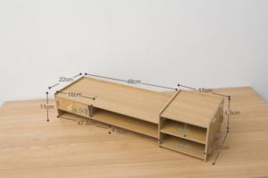 Gold Start Szafka podstawka pod monitor z półkami, Orzech 2