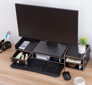 Gold Start Szafka podstawka pod monitor z półkami, Orzech 3