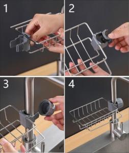 Gold Start Organizer kuchenny ociekacz na zlew kran, Rozmiar: Duży 5