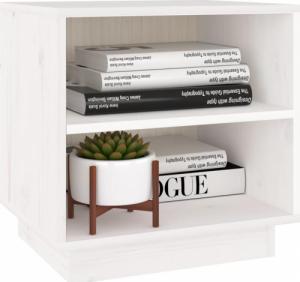 vidaXL vidaXL Szafka nocna, biała, 40x34x40 cm, lite drewno sosnowe 4