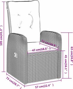 vidaXL vidaXL 7-częściowy zestaw mebli ogrodowych z poduszkami, czarny 9