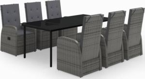 vidaXL vidaXL 7-częściowy zestaw mebli ogrodowych z poduszkami, szary 2