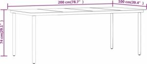 vidaXL 7-częściowy zestaw mebli ogrodowych, czarny 8