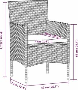 vidaXL 9-cz. zestaw mebli ogrodowych z poduszkami, brązowo-czarny 6