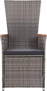 vidaXL 9-częściowy zestaw mebli ogrodowych z poduszkami, szary 3