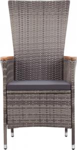 vidaXL 9-częściowy zestaw mebli ogrodowych z poduszkami, szary 5