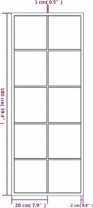 vidaXL vidaXL Lustro ścienne, czarne, 100x40 cm, metal 5