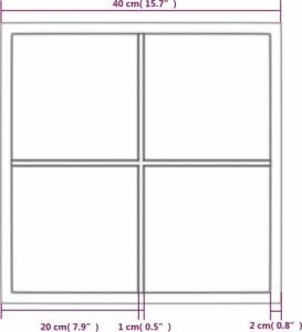 vidaXL vidaXL Lustro ścienne, czarne, 40x40 cm, metal 5