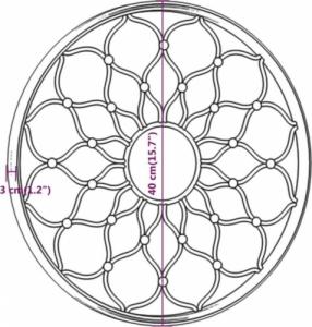 vidaXL Lustro do wnętrz, kolor piaskowy, 40x3 cm, okrągłe, żelazne 5