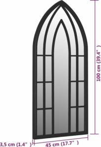 vidaXL vidaXL Lustro do wnętrz, czarne, 100x45 cm, żelazne 5