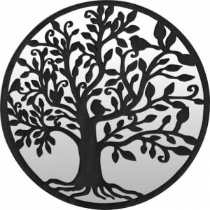 vidaXL Lustro do wnętrz, czarne, 60x2,5 cm, okrągłe, żelazne 2