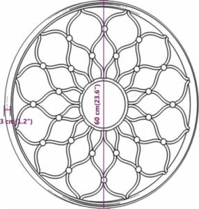 vidaXL Lustro do wnętrz, czarne, 60x3 cm, okrągłe, żelazne 5