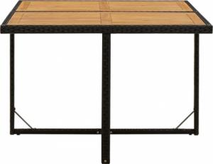 vidaXL vidaXL Stół ogrodowy, czarny, 109x107x74 cm, rattan PE i akacja 2