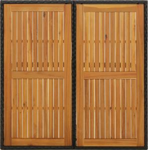 vidaXL vidaXL Stół ogrodowy, czarny, 109x107x74 cm, rattan PE i akacja 3