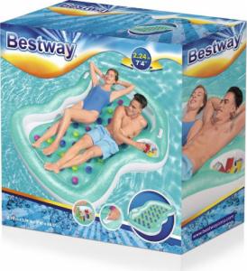 Bestway Materac do Pływania Double Designer Lounge, turkusowy 224 x 174 cm 23
