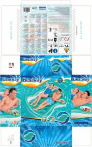 Bestway Materac do Pływania Double Designer Lounge, turkusowy 224 x 174 cm 3