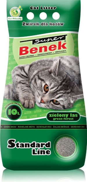 Żwirek dla kota Super Benek Standard Zielony las 10 l 1