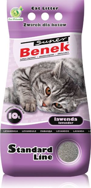 Żwirek dla kota Super Benek Standard Lawenda 10 l 1
