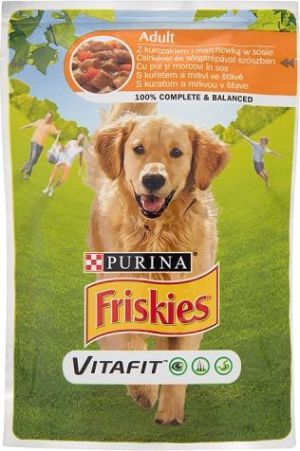 Purina Friskies Vitafit Adult z kurczakiem i marchewką w sosie 100g - 7613035339910 1