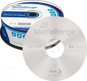 MediaRange BD-R DL 50 GB 6x 25 sztuk (MR508) 1