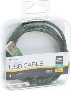 Kabel USB Platinet USB-A - 1 m Zielony (PUCFB1G) 2