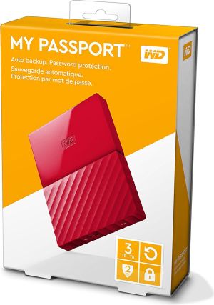 Dysk zewnętrzny HDD WD HDD My Passport 3 TB Czerwony (WDBYFT0030BRD-WESN) 7