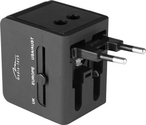 Media-Tech Adapter podróżny z wbudowaną ładowarką USB+5V (MT6208A) 2