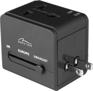Media-Tech Adapter podróżny z wbudowaną ładowarką USB+5V (MT6208A) 4