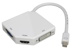 Adapter AV MicroConnect DisplayPort mini - HDMI - D-Sub (VGA) - DVI-D 0.15m biały (MDPHDMIVGADVI) 1