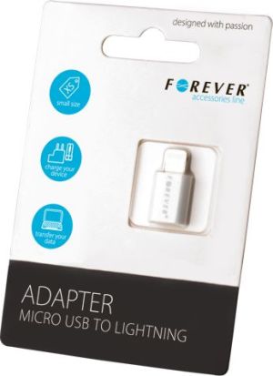 Adapter USB Forever Lightning - microUSB Biały  (T_0013408) 1