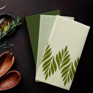 AmeliaHome KIT/AH/LETTY/MIX/LEAVES/GREENS/3PACK/50X70 1