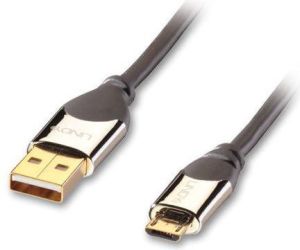 Kabel USB Lindy microUSB 0.5m Czarny (41593) 1