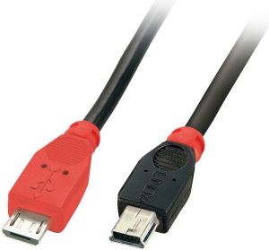 Kabel USB Lindy microUSB - miniUSB 0.5 m Czarny (31717) 1