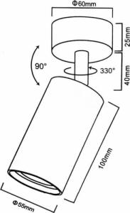 Lampa sufitowa Maclean Lampa ścienno-sufitowa SPOT GU10 MCE451 B 6