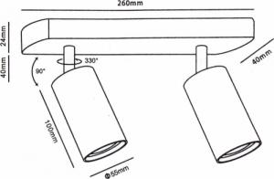 Lampa sufitowa Maclean Lampa ścienno-sufitowa SPOT GU10 MCE452 B 5