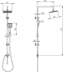 Zestaw prysznicowy Deante Boro Deszczownica 1-funkcyjna 2