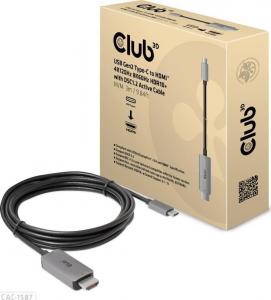 Kabel USB Club 3D USB-C - HDMI 3 m Szary (CAC-1587) 2