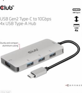HUB USB Club 3D 4x USB-A 3.2 Gen2 (CSV-1547) 6