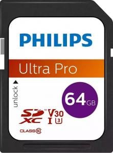 Karta Philips Ultra Pro SDXC 64 GB Class 10 UHS-I/U3 V30 (FM64SD65B/00) 1