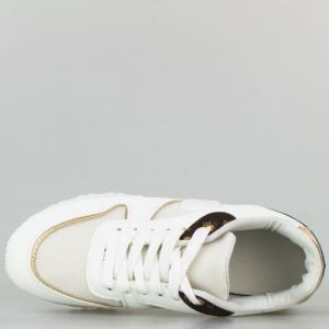 Estetino Sneakersy na koturnie z siateczką pozłacane białe-38 4